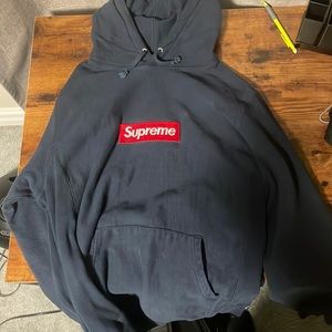 Supreme box logo pullover navy